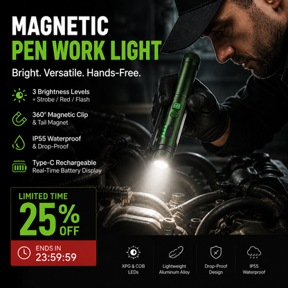 🔦Lampe de travail multifonctionnelle à aimant puissant en forme de stylo