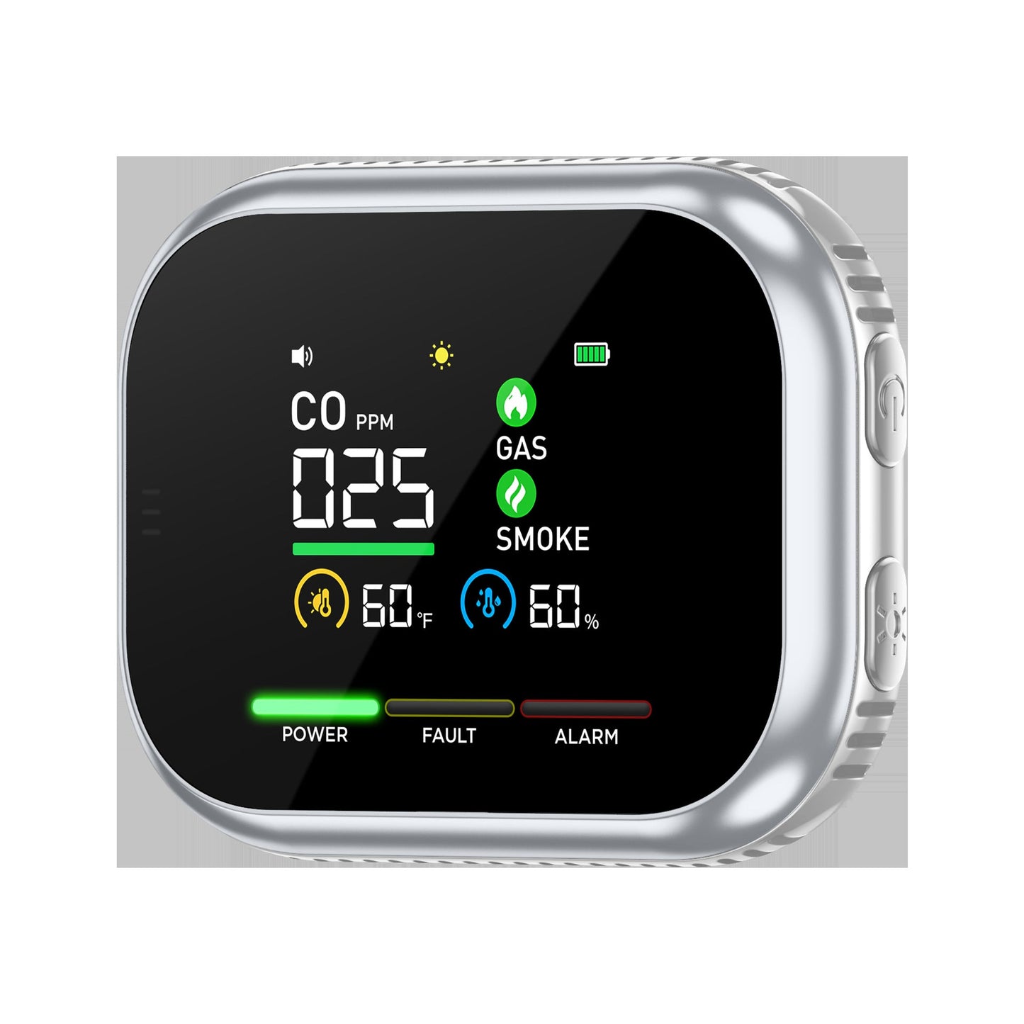 Détecteur multigaz portable avec écran LCD et batterie de secours